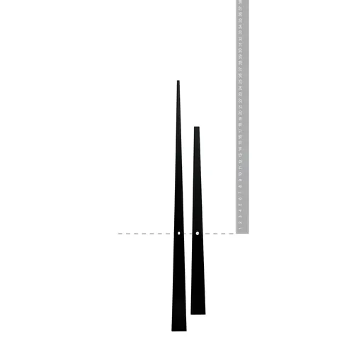 Black Tapered High Torque Euroshaft Quartz Hands (252mm & 177mm) image
