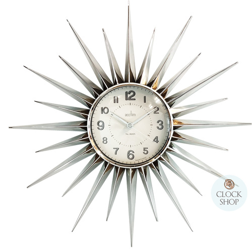 43cm Stella Silver Starburst Wall Clock By ACCTIM image