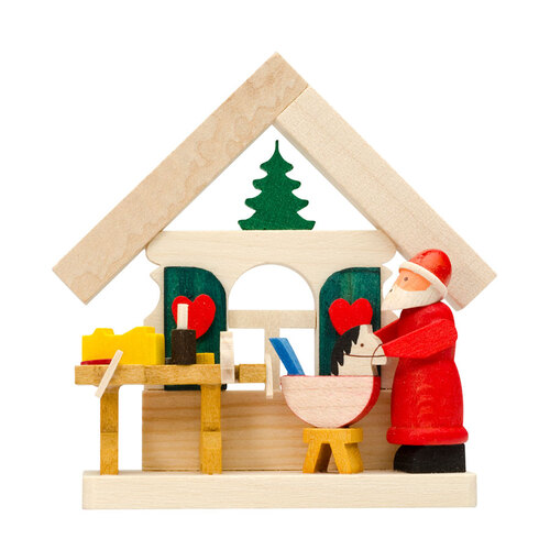 7.5cm Santa House Workshop Hanging Decoration By Graupner image