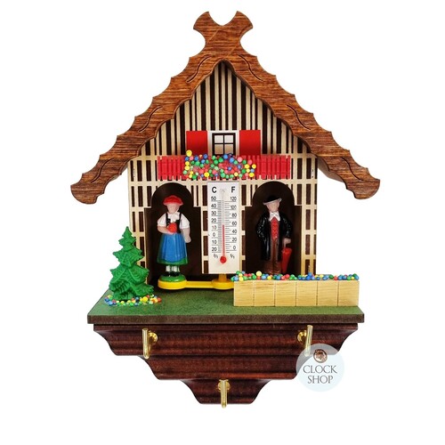 17cm Chalet Weather House Tudor Style With Key Hanger By TRENKLE