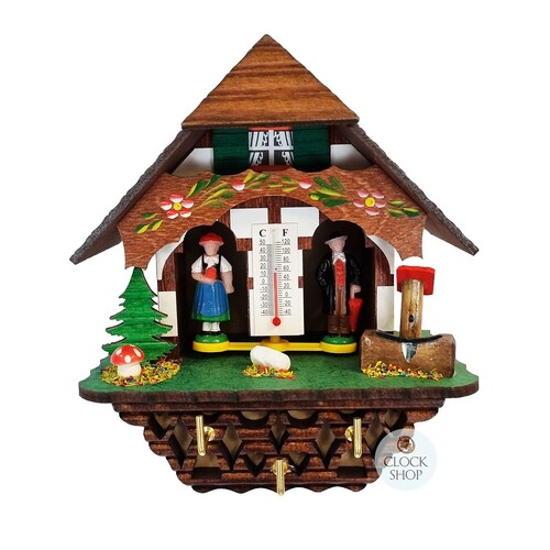 16cm Chalet Weather House Tudor Style With Key Hanger By TRENKLE