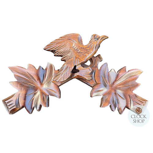 18cm Wooden Carved Cuckoo Clock Top With Bird image