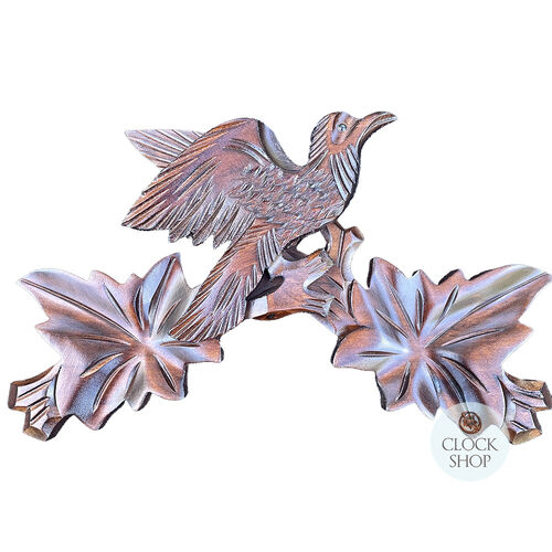 24cm Wooden Carved Cuckoo Clock Top With Bird image